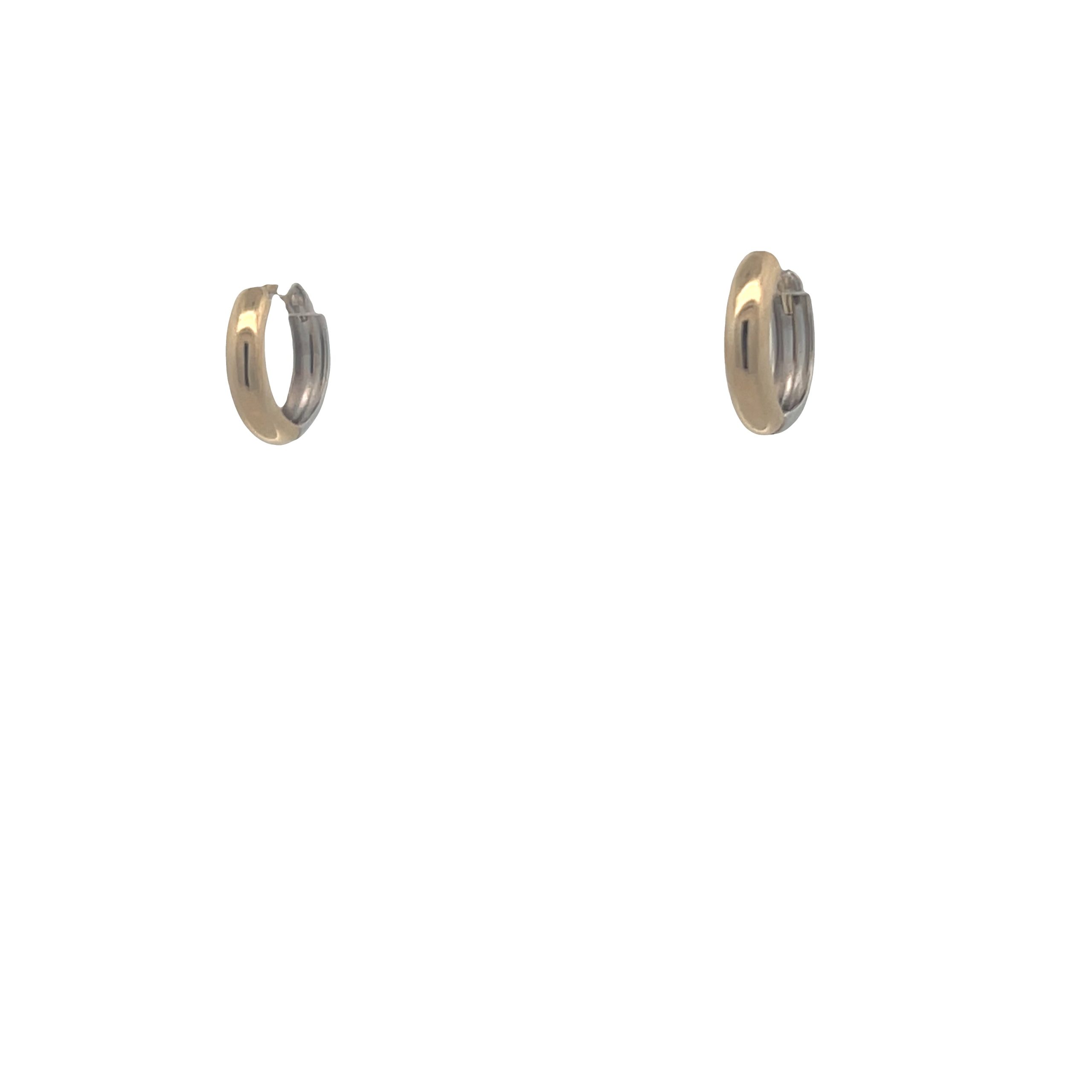14K Gold 2-tone Hoops Reversible