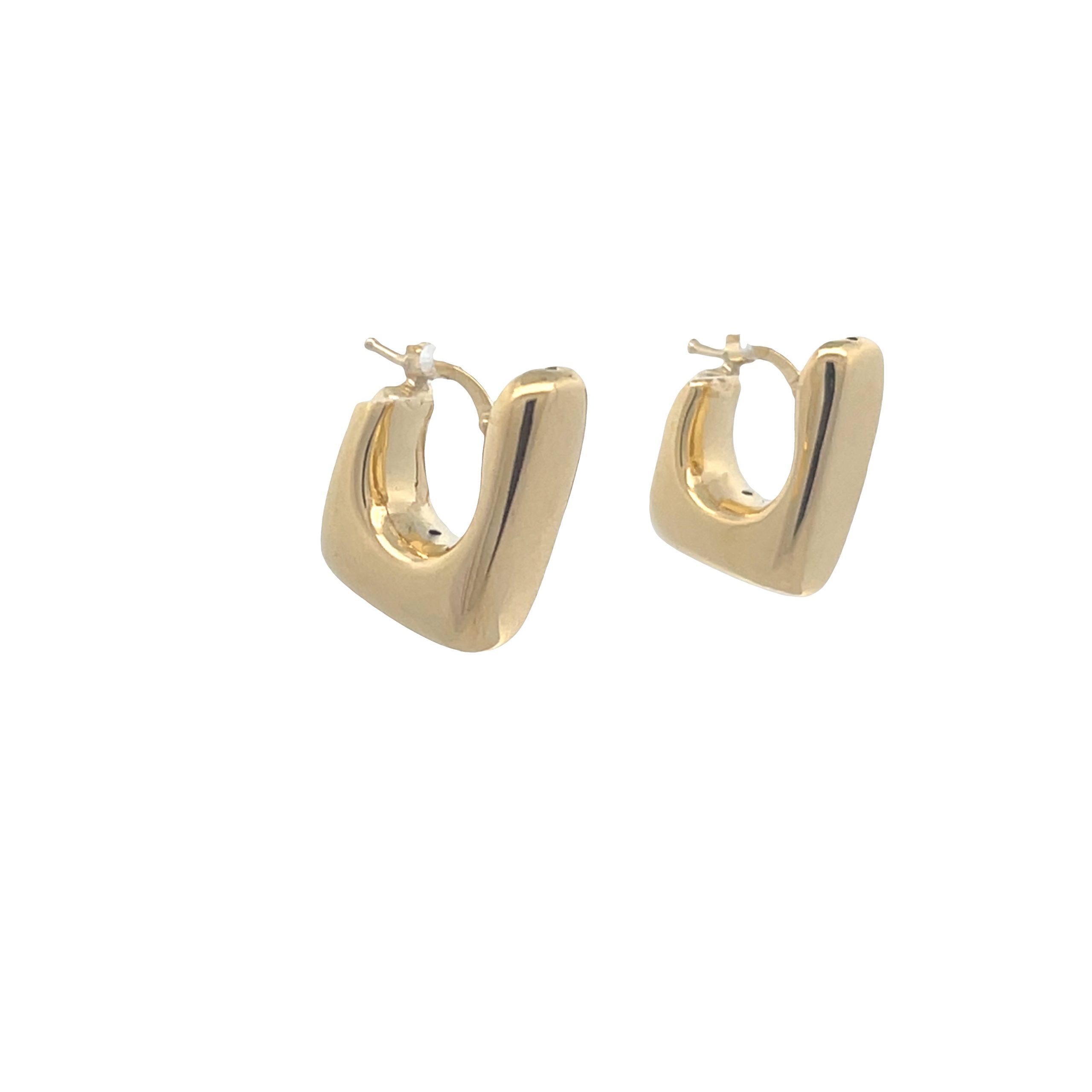 14K Gold Bold Square Earrings