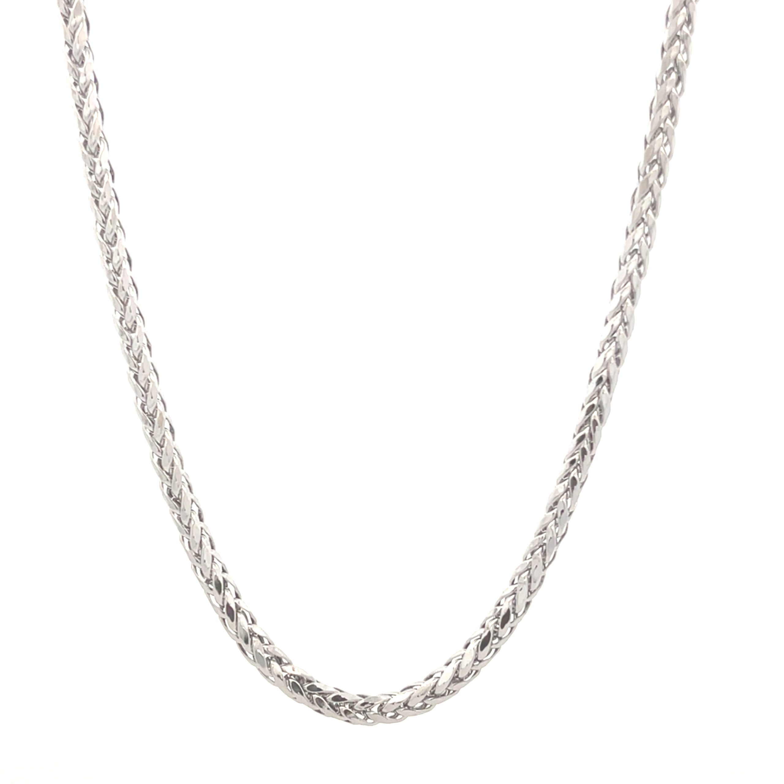 14K White Gold Wheat Chain
