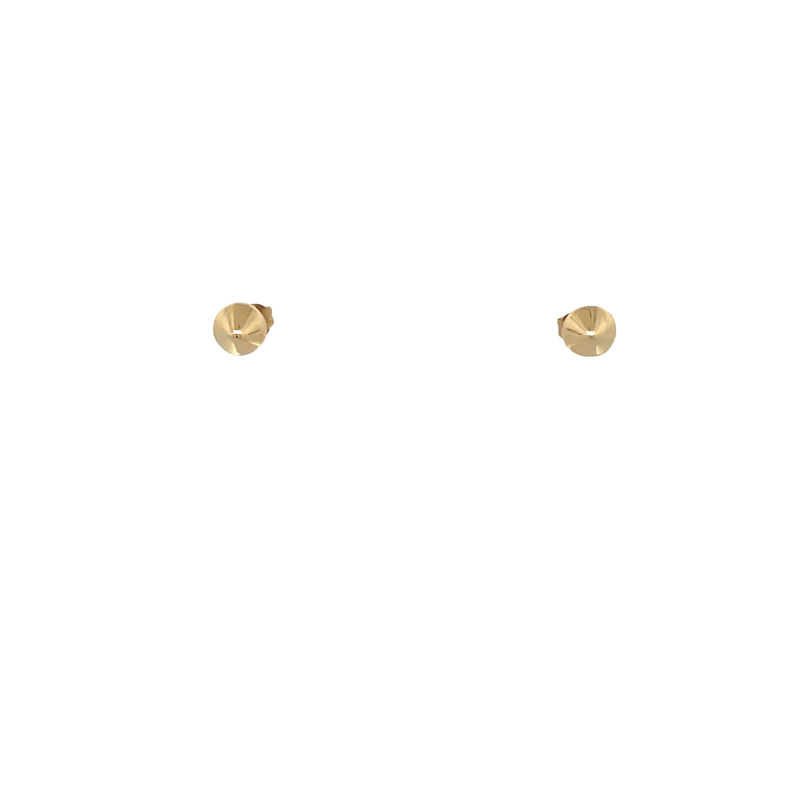 14K Gold Pyramid Stud Earrings