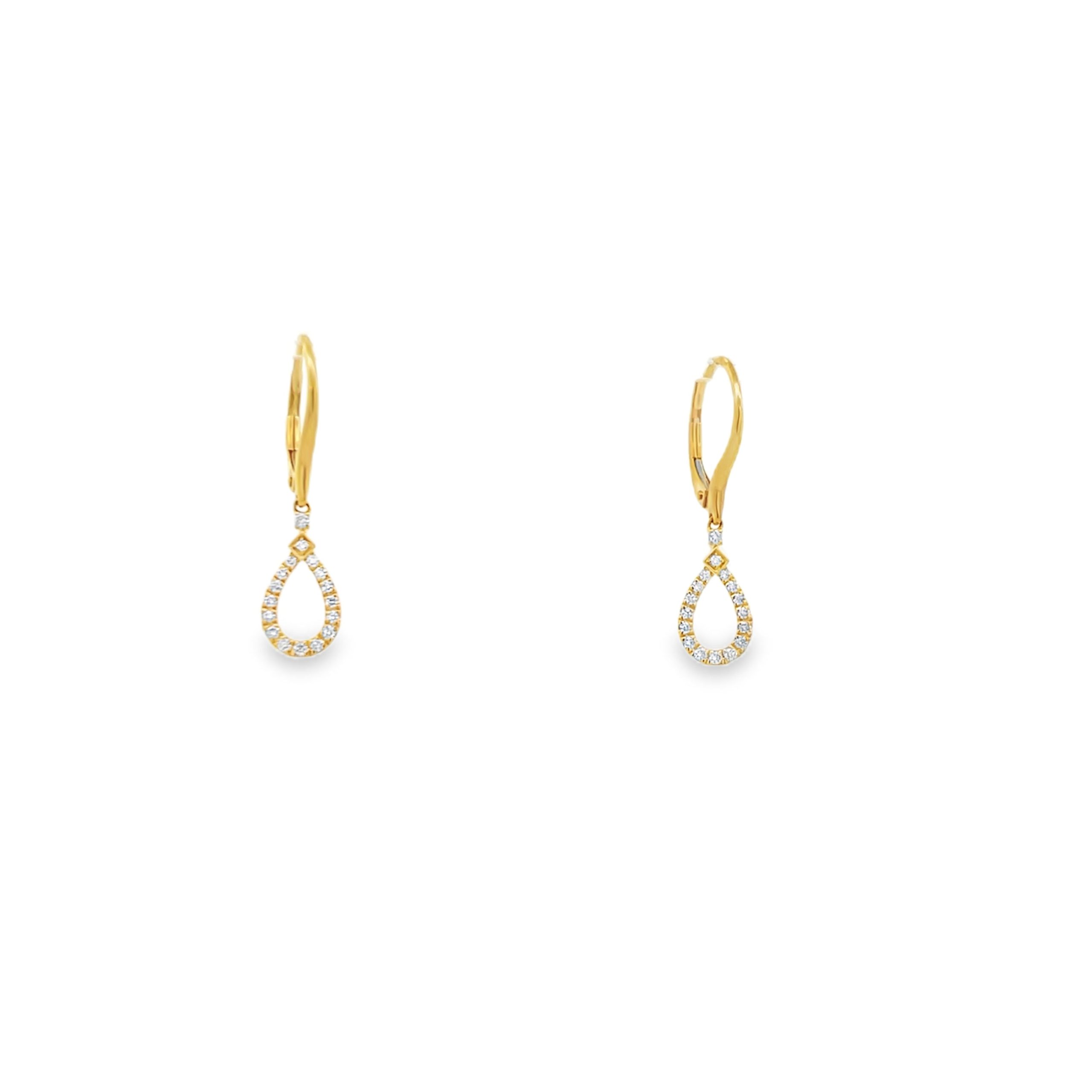 14K Yellow Gold Diamond Earrings Lusso Collection