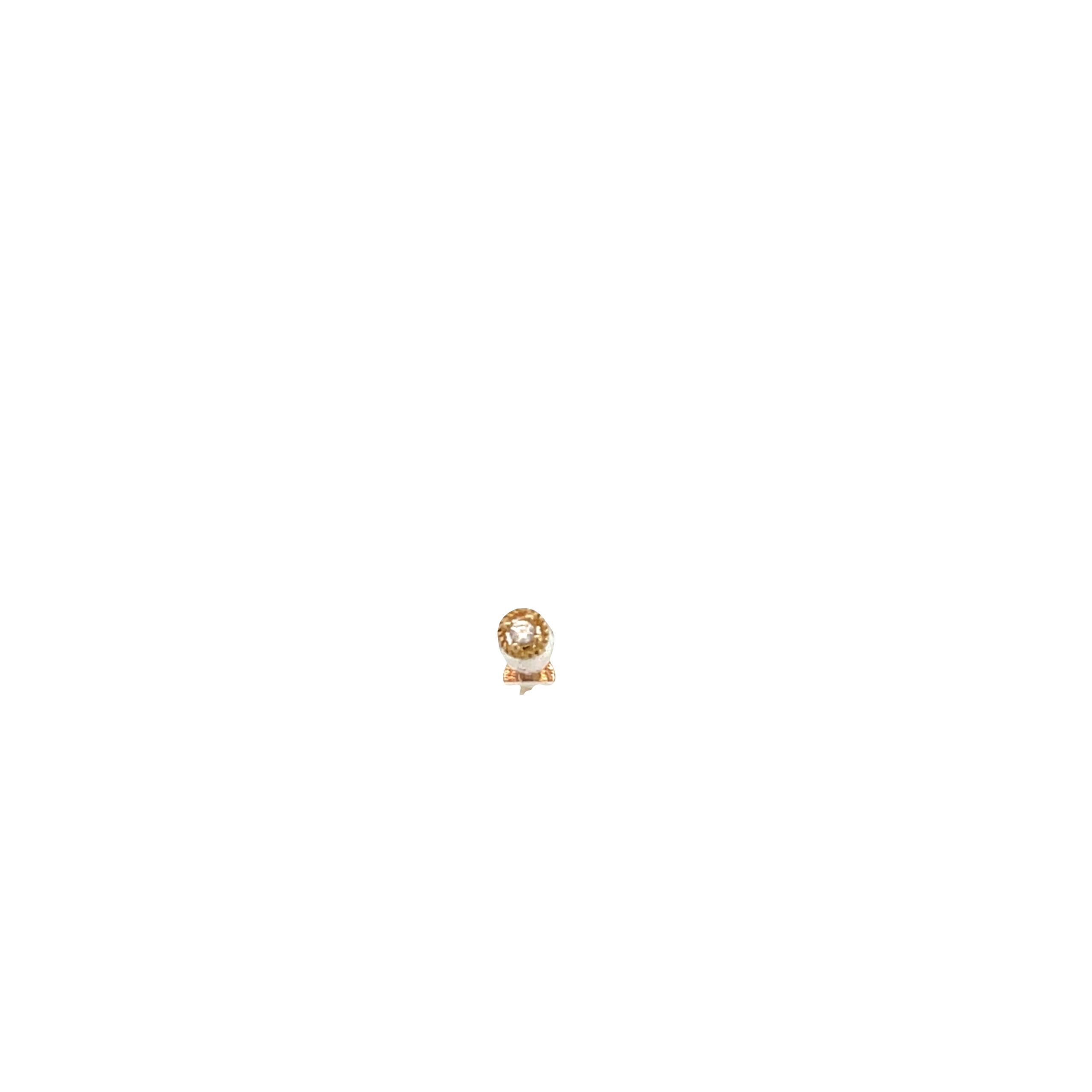 14K Gold Mini Ball Cz Piercing