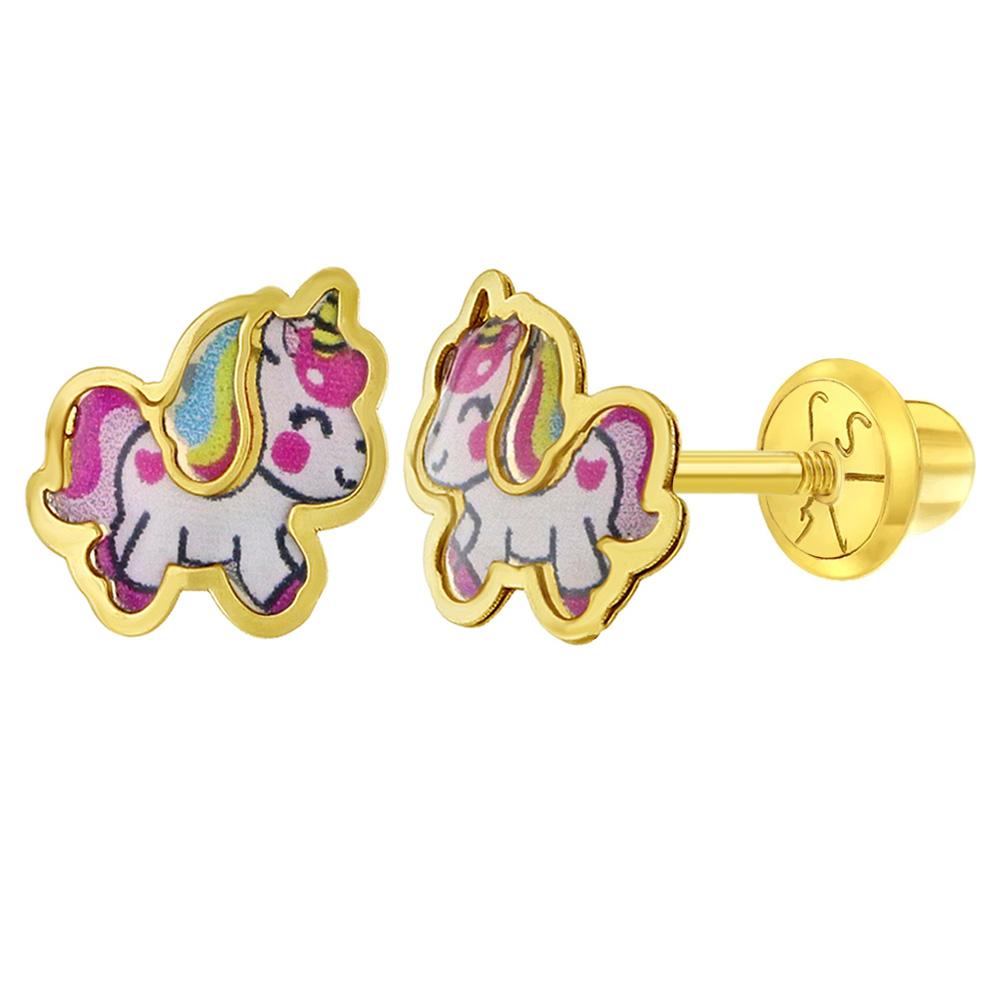 UNICORN SCREW BACK EARRINGS