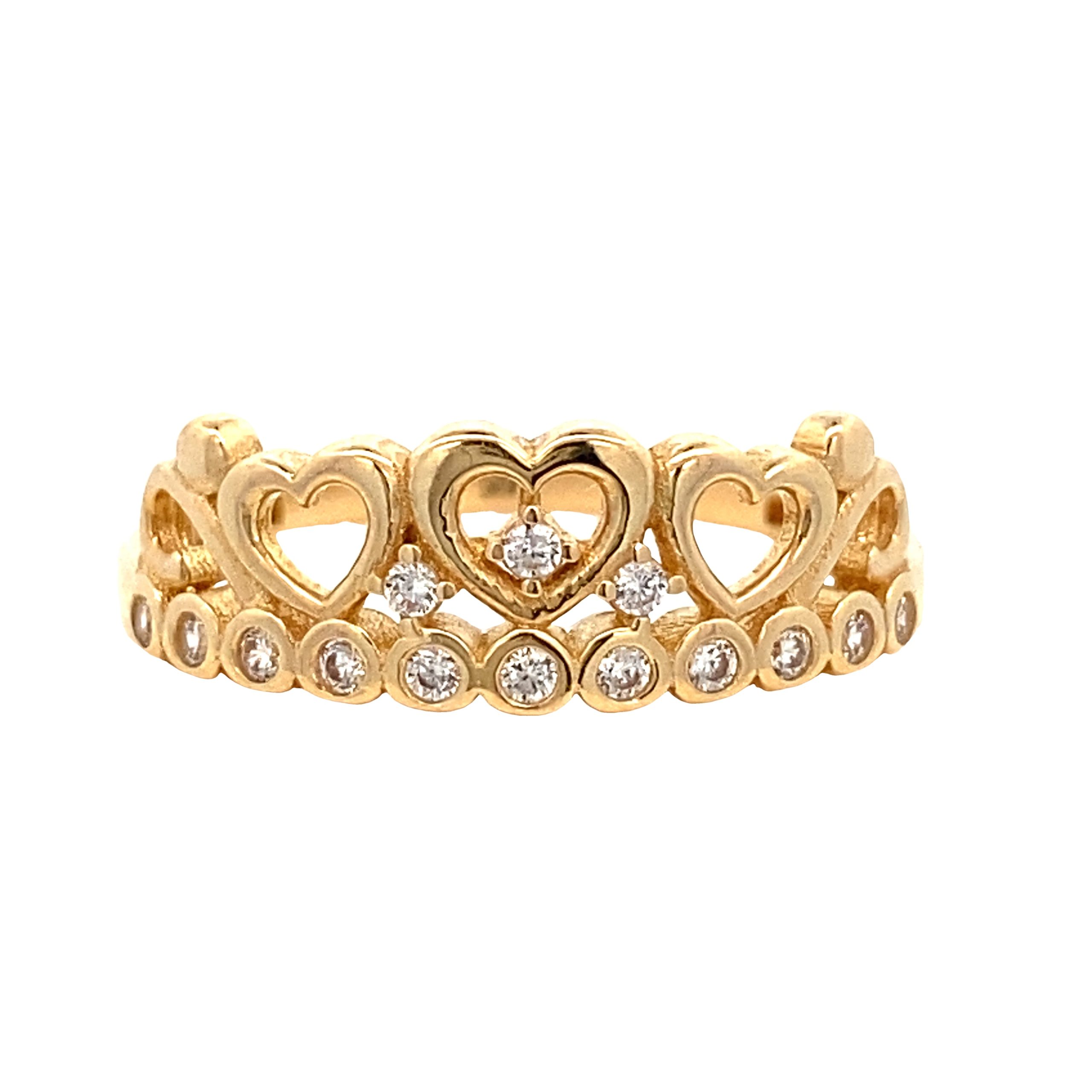 14K Gold Princess Heart Gold Fifteen Years Ring