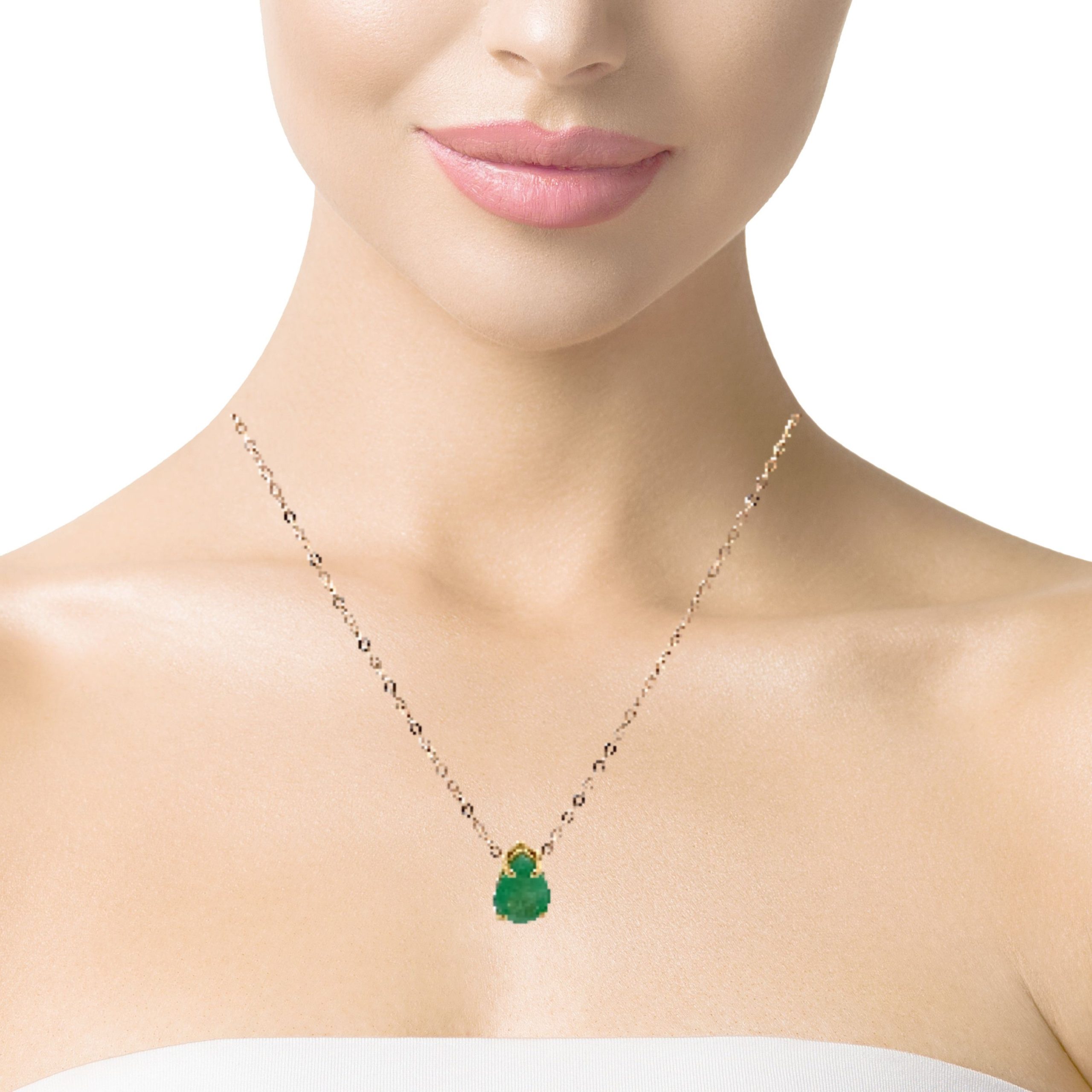 18K Gold Lucia Emerald Necklace