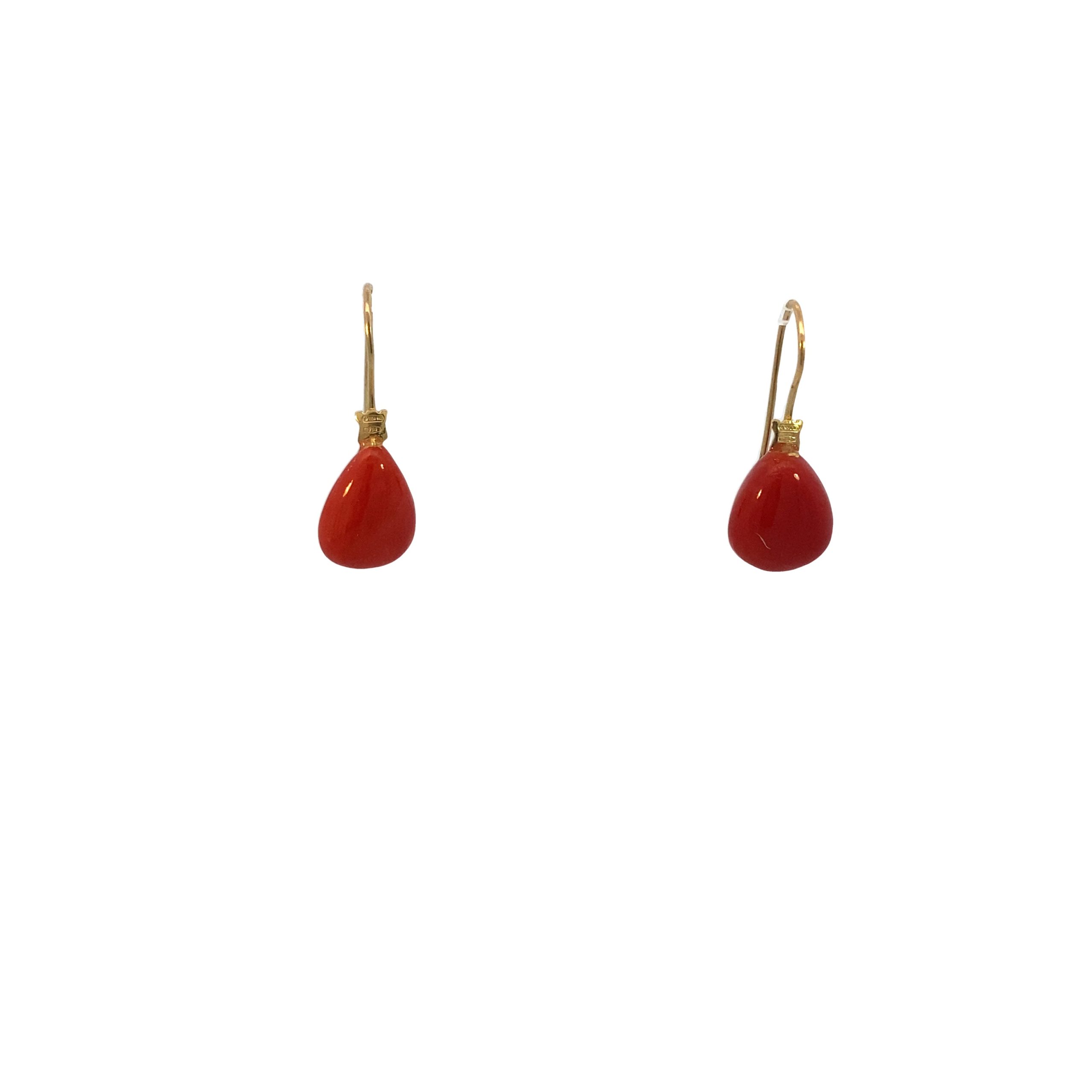 18K Gold Orecchini Tea Coral Earrings