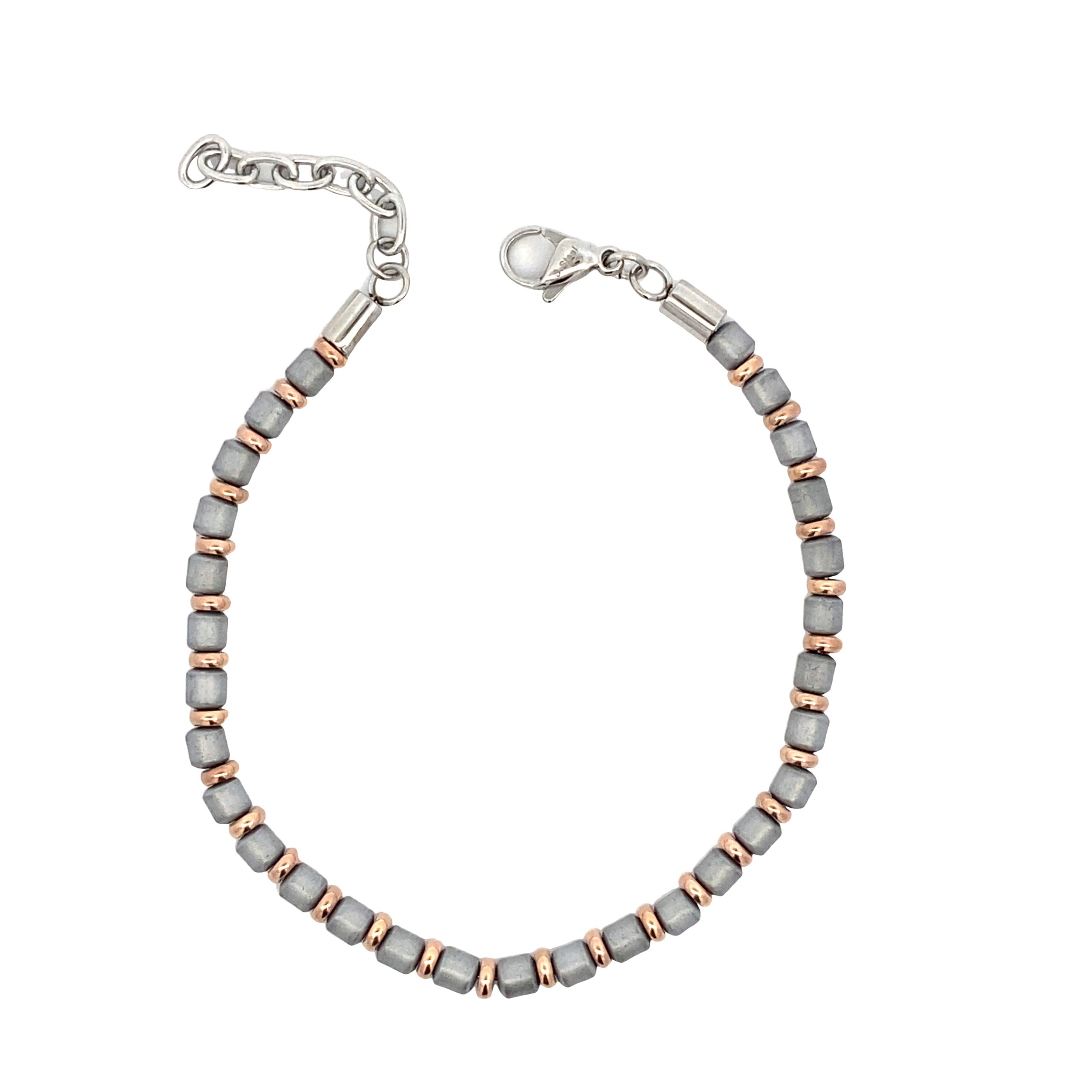 Hector by Marcello Pane Steel and Rose Gold Bracelet