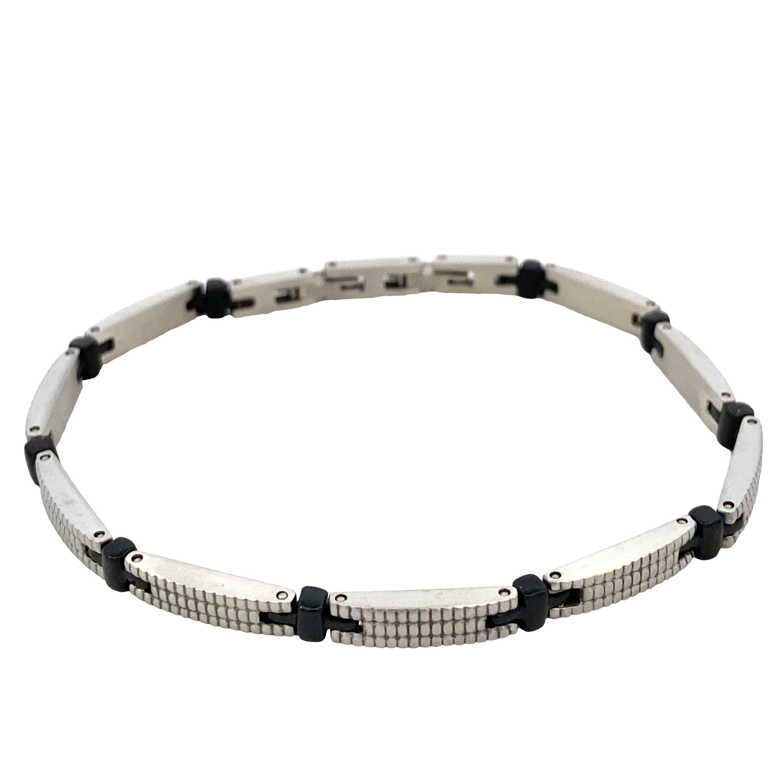 Hector by Marcello Pane Steel Texture Rectangular Bracelet