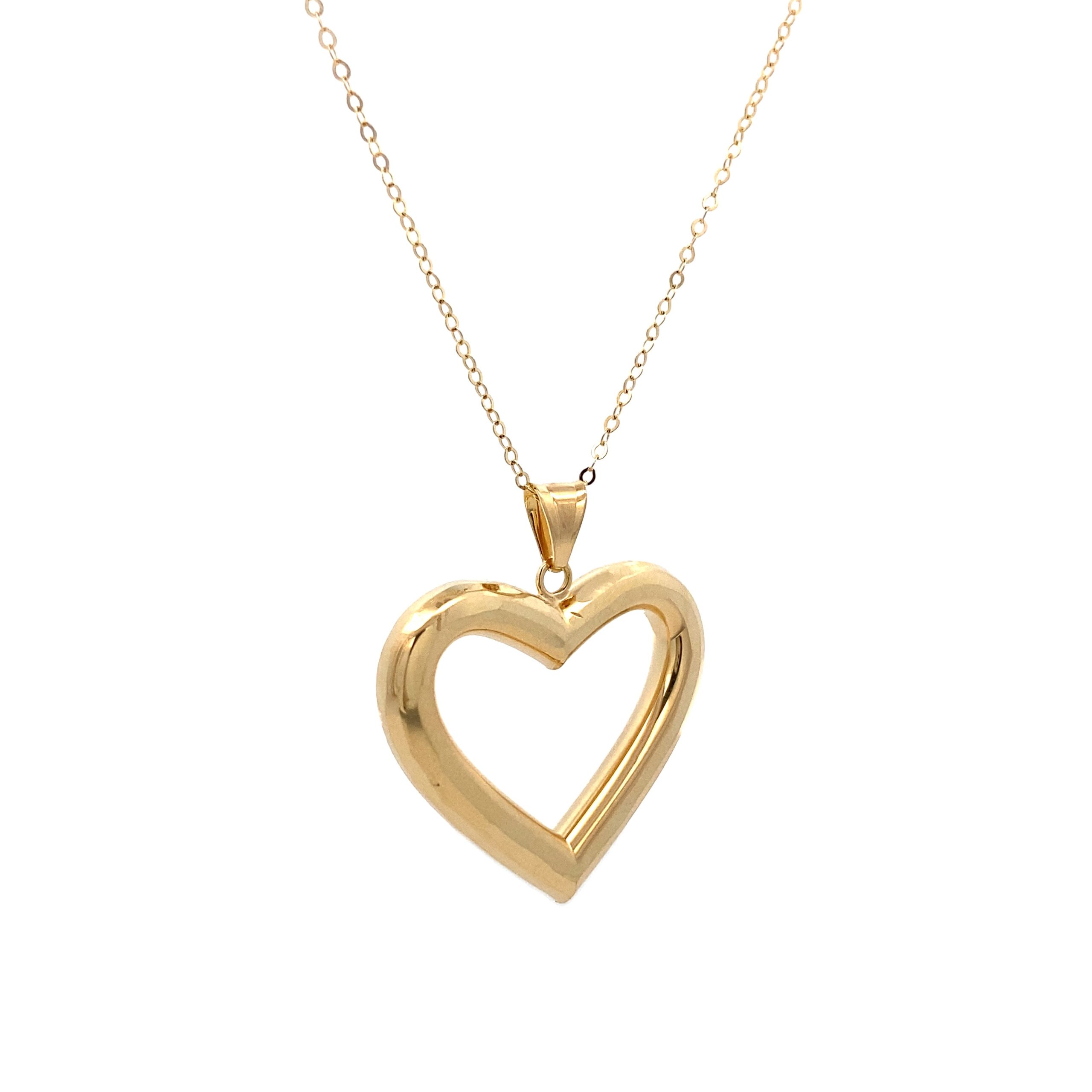 Diamond Cut Open Heart - 14k gold