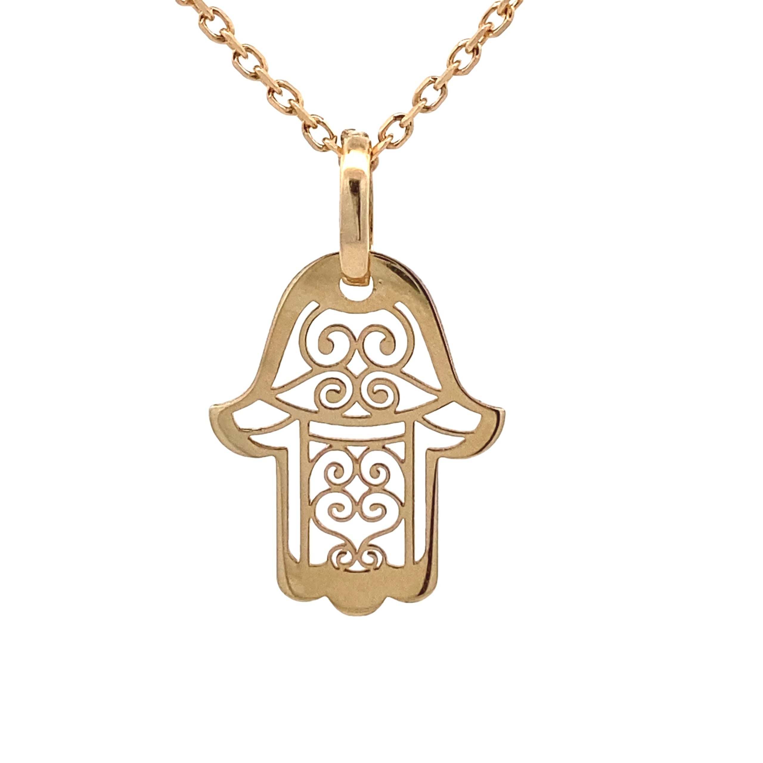 14k Gold Fatima Pendant