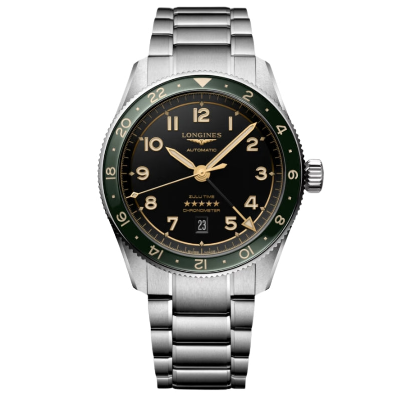 Longines Spirit Zulu Time Green Bezel GMT - L3.812.4.63.6