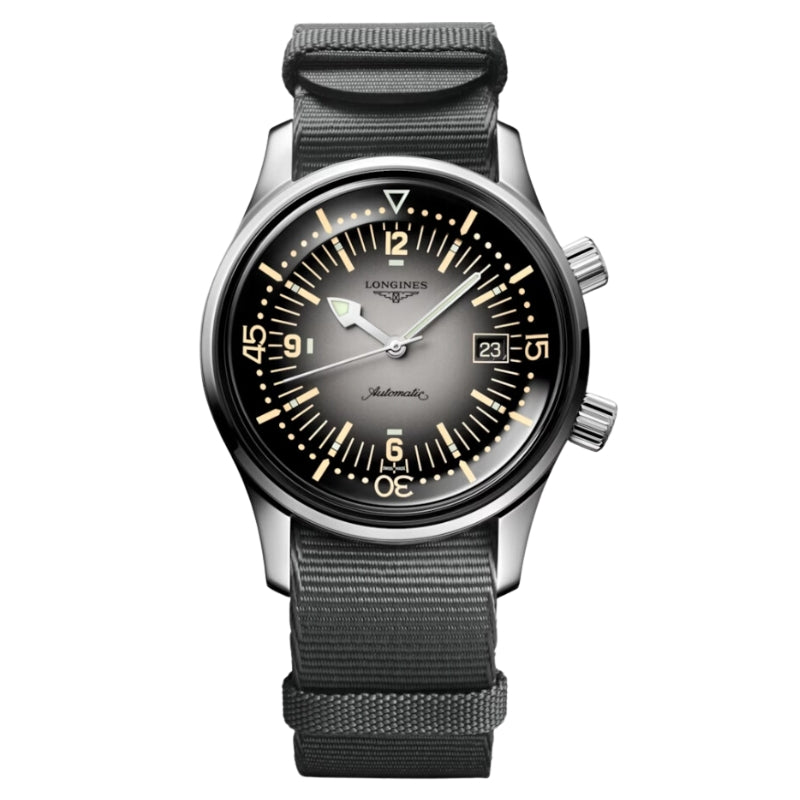 Longines Legend Diver Gray Dial NATO Strap 42mm - L3.774.4.70.2