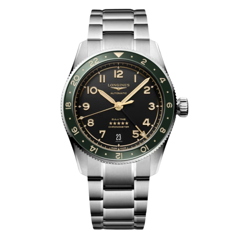 Longines Spirit Zulu Time Green Bezel GMT 39mm - L3.802.4.63.6