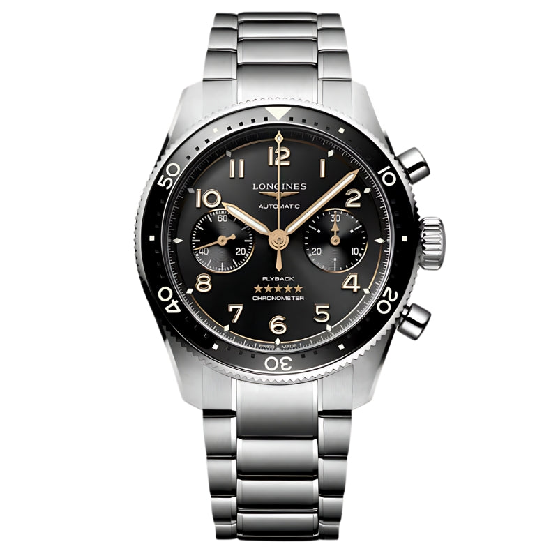 Longines Spirit Flyback Chronograph Black Dial GMT - L3.821.4.53.6