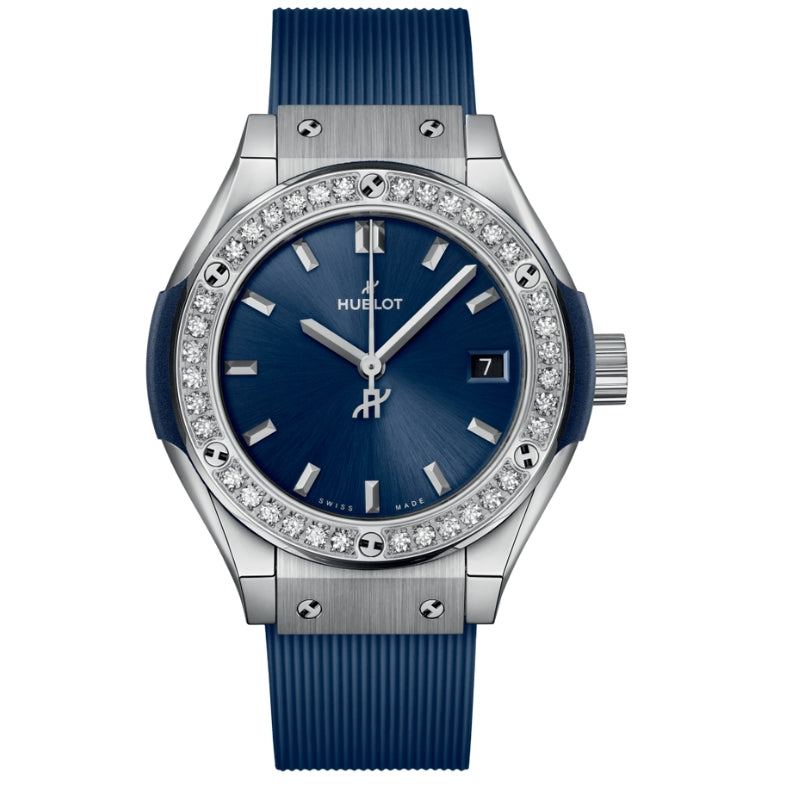 Hublot Classic Fusion Titanium Blue Diamonds 33mm - 581.NX.7170.RX.1104