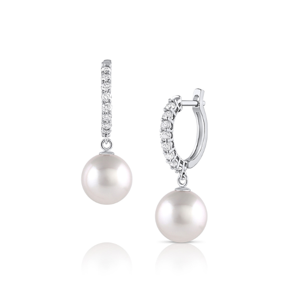 Baggins 14k White Gold South Sea Pearl Huggie Earrings - BESH-0117-2B