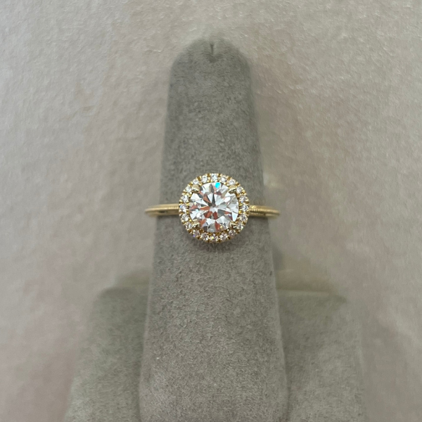 Moyer Collection 14K Yellow Gold 1.30ct Round Brilliant Halo Complete Engagement Ring - 011280