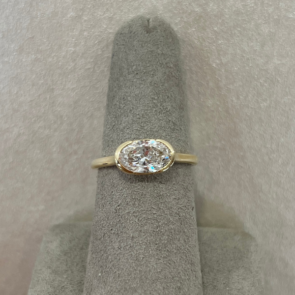 Moyer Collection 14K Yellow Gold 1.20ct Oval Bezel Complete Engagement Ring - 011258