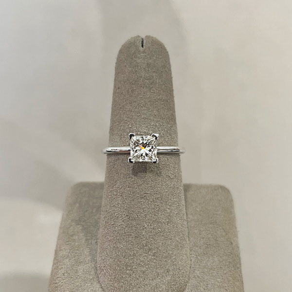 Moyer Collection 14K White Gold 1.04ct Princess Cut Solitaire Complete Engagement Ring - 011273