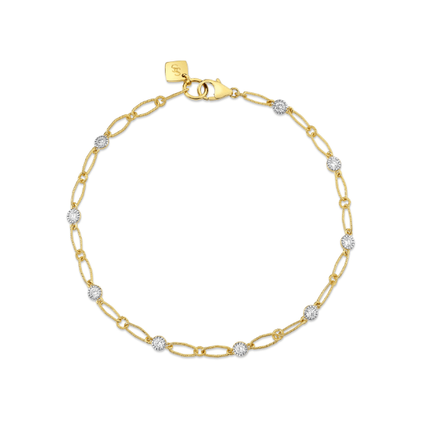 Sloane Street 18k Yellow Gold Lacey Chain Bracelet - SS-B007L-WDCB-Y-7.5