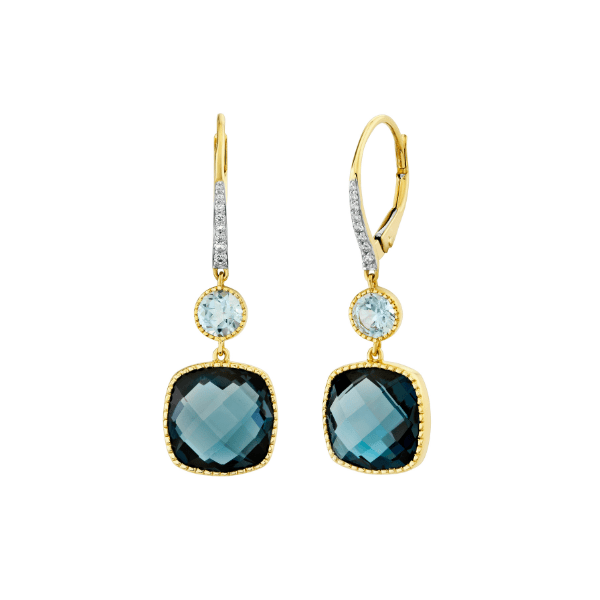 Sloane Street 18k Yellow Gold Blue Topaz Cushion Earrings - SS-E016H-LB-BTSK-WDCB-Y