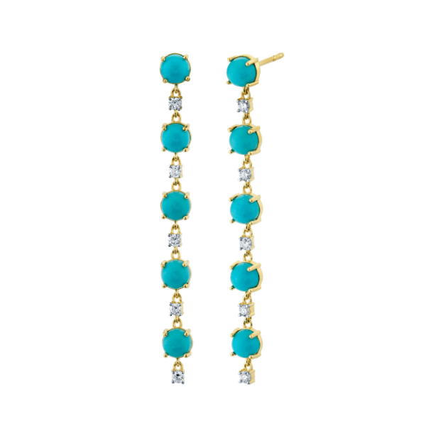 Sloane Street 18k Yellow Gold Ombre Blue Topaz Drop Earrings - SS-E036K-TQ-WDCB-Y