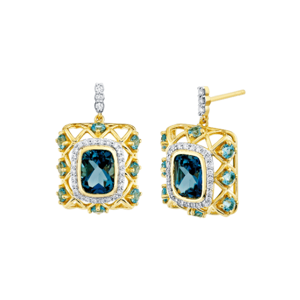 Sloane Street 18k Yellow Gold Blue Topaz Earrings - SS-E338T-LB-SWB-WDCB-Y