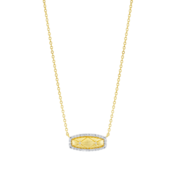 Sloane Street 18k Yellow Gold Quilted Pendant - SS-P005L-WDCB-Y-18-16