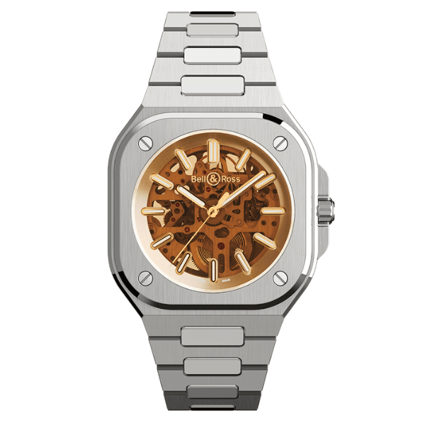 Bell & Ross BR 05 Skeleton Golden on Bracelet BR05A-CH-SKST/SST