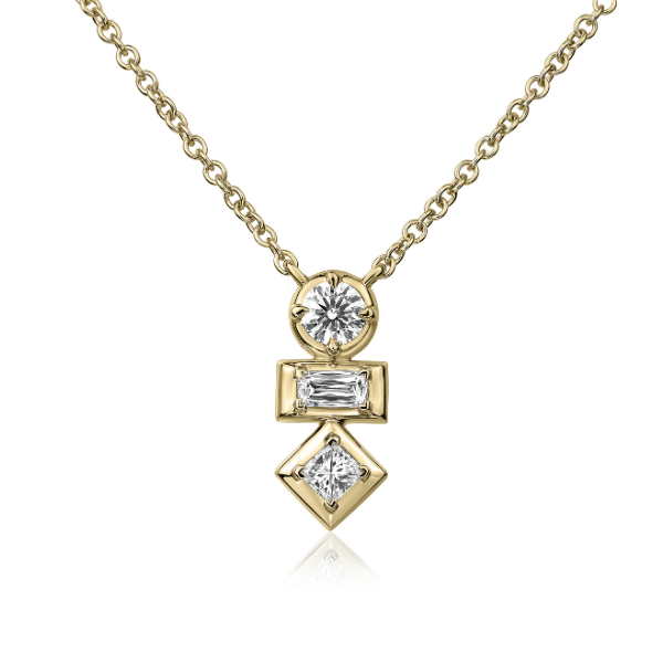 Christopher Designs L'Amour Bezel Trio Diamond Necklace - J19P-075-14Y