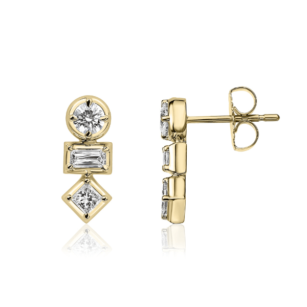 Christopher Designs 14K Yellow Gold 1.89ctw L'Amour Mixed Shape Earrings - J19ER-100-14Y/S8077