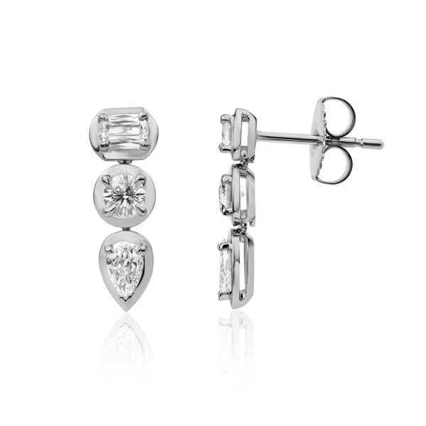 Christopher Designs 14K White Gold 0.98ctw L'Amour Mixed Shape Earrings - J16ER-14W/V14887