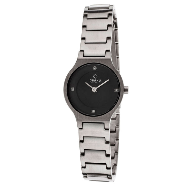 Obaku Women's V133STBST Harmony Black Stainless Steel Watch