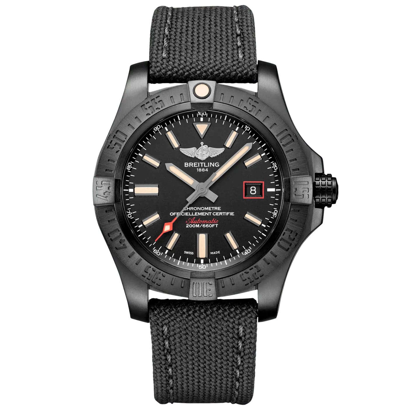 Breitling V17311101B1W1 Avenger Blackbird 44 DLC-Coated Titanium – Black Watch