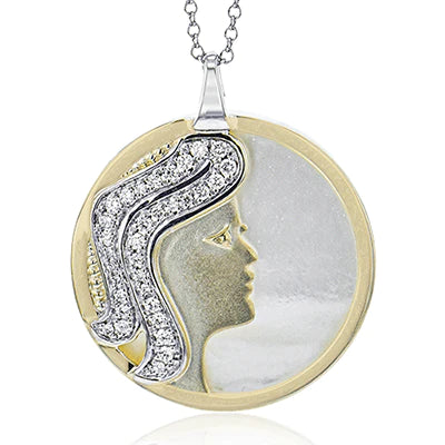 Zeghani 14K Diamond Zodiac Sign Constellation Pendant - Virgo