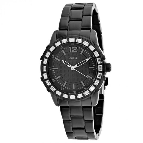 Guess Women's W0119P2 Classic Crystal Black Stainless Steel Watch