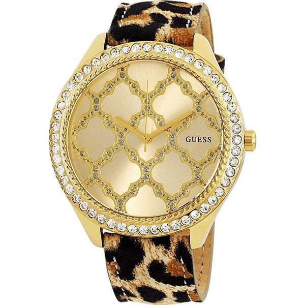 Guess Women's W0579L5 Dress Crystal Yellow Leather Watch