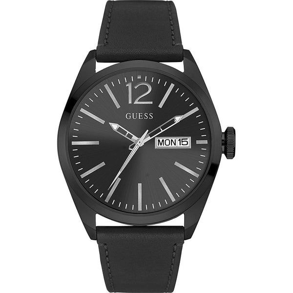Guess Men's W0658G4 Dress Black Leather Watch