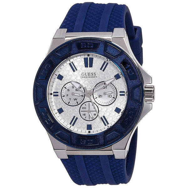 Guess Men's W0674G4 Dress Multi-Function Blue Rubber Watch