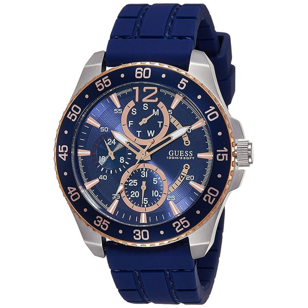 Guess Men's W0798G2 Jet Multi-Function Blue Silicone Watch