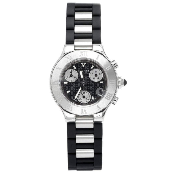 Cartier Women's W10198U2 Ligne 21 Chronograph Two-Tone Rubber Watch