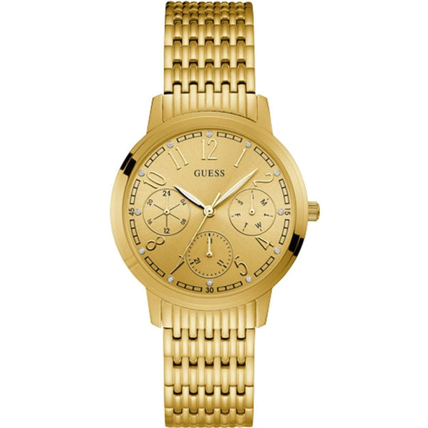 Guess Women's W1088L1 Lattice Chronograph Gold-Tone Stainless Steel Watch