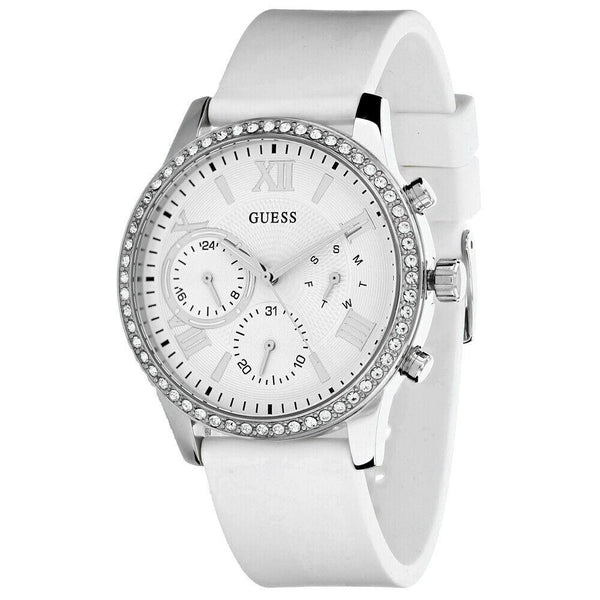 Guess Women's W1135L7 Solar White Silicone Watch