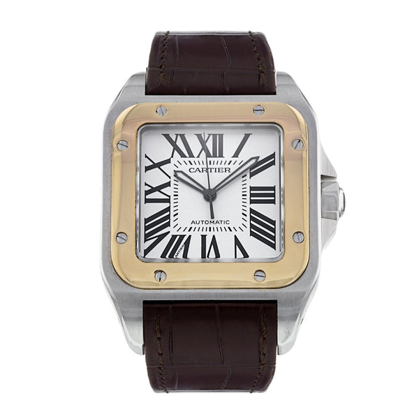 Cartier Men's W20077X7 Santos Brown Leather Watch