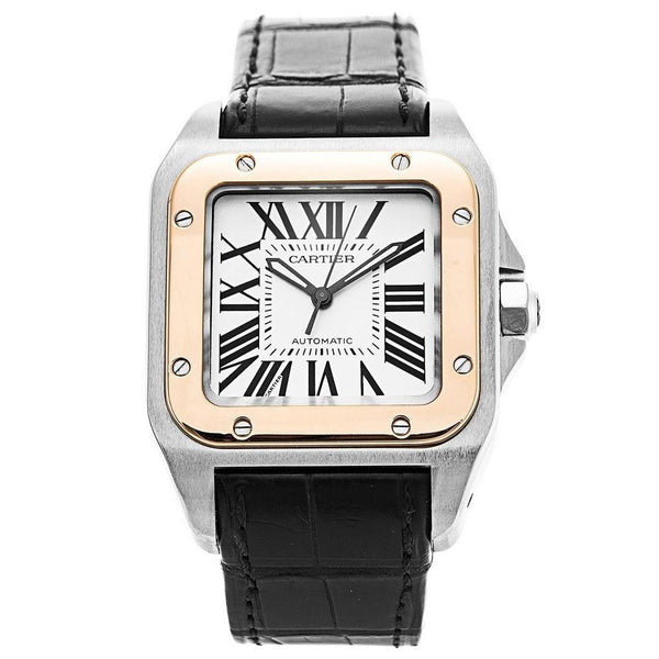Cartier Unisex W20107X7 Santos Brown Leather Watch