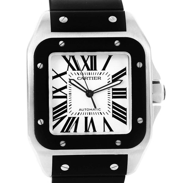 Cartier Unisex W20121U2 Santos Black Rubber Watch