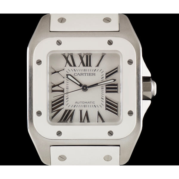 Cartier Women's W20122U2 Santos White Rubber Watch