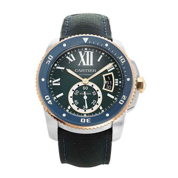 Cartier Men's W2CA0008 Calibre De Cartier Blue Leather Watch