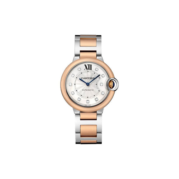 Cartier Women's W3BB0013 Ballon Bleu Diamonds Two-Tone 18K Rose Gold-Tone Stainless Steel Watch