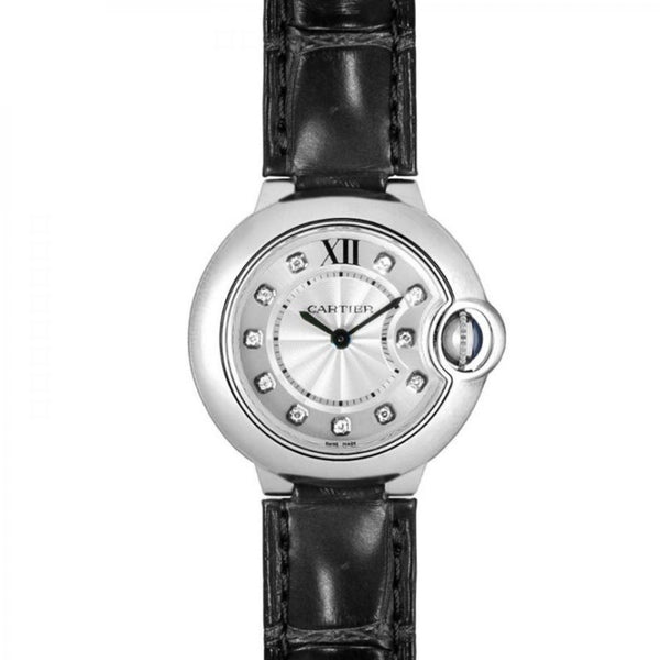 Cartier Women's W4BB0008 Ballon Bleu Diamonds Black Leather Watch